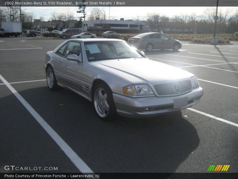 Brilliant Silver Metallic / Black 2002 Mercedes-Benz SL 500 Roadster