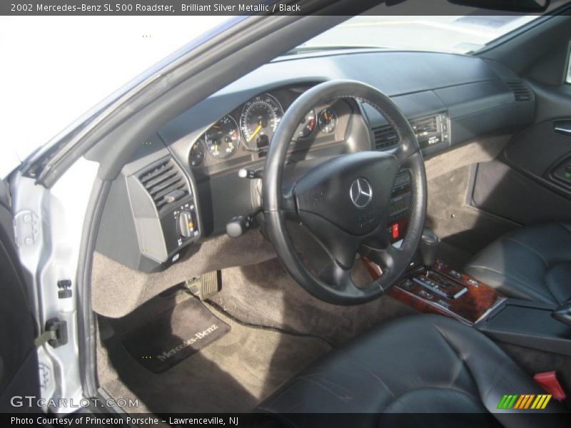 Brilliant Silver Metallic / Black 2002 Mercedes-Benz SL 500 Roadster