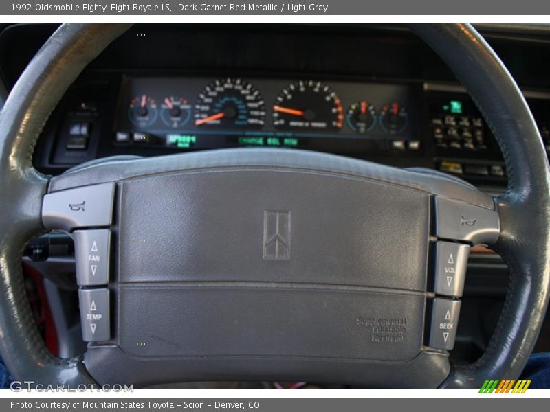 Dark Garnet Red Metallic / Light Gray 1992 Oldsmobile Eighty-Eight Royale LS