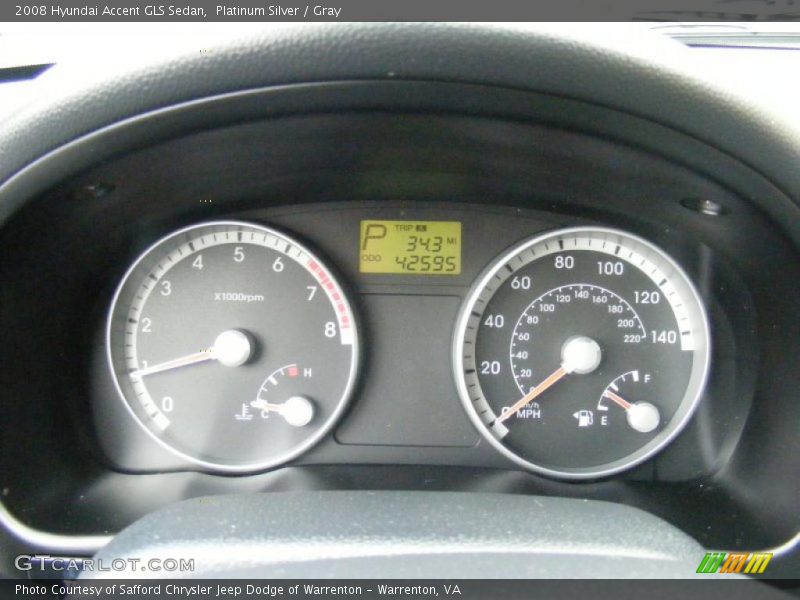 Platinum Silver / Gray 2008 Hyundai Accent GLS Sedan