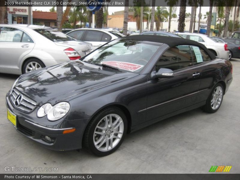 Steel Grey Metallic / Black 2009 Mercedes-Benz CLK 350 Cabriolet