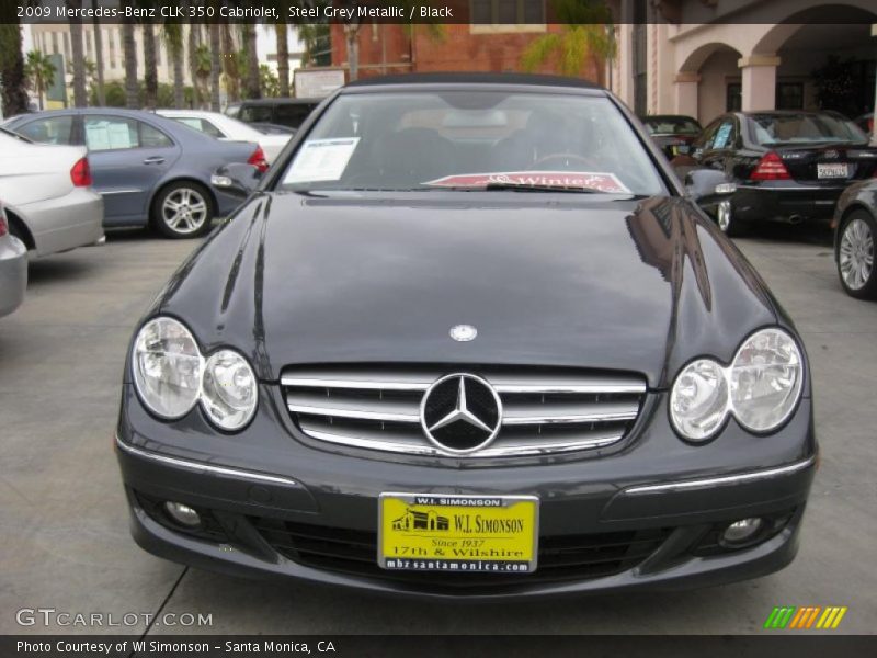 Steel Grey Metallic / Black 2009 Mercedes-Benz CLK 350 Cabriolet