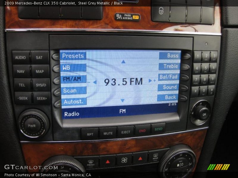 Steel Grey Metallic / Black 2009 Mercedes-Benz CLK 350 Cabriolet