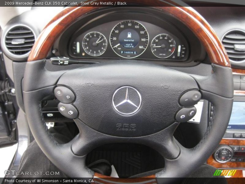 Steel Grey Metallic / Black 2009 Mercedes-Benz CLK 350 Cabriolet