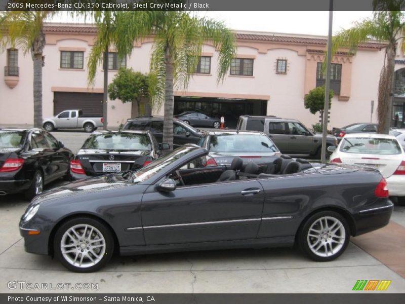 Steel Grey Metallic / Black 2009 Mercedes-Benz CLK 350 Cabriolet
