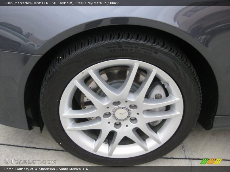 Steel Grey Metallic / Black 2009 Mercedes-Benz CLK 350 Cabriolet