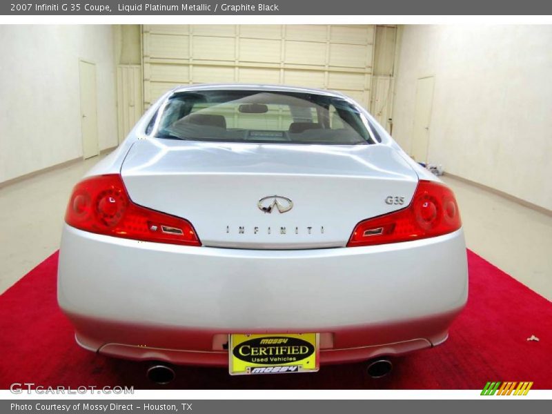 Liquid Platinum Metallic / Graphite Black 2007 Infiniti G 35 Coupe