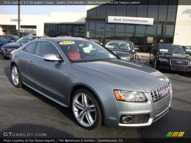 Quartz Grey Metallic / Black/Magma Red Silk Nappa Leather 2011 Audi S5 4.2 FSI quattro Coupe