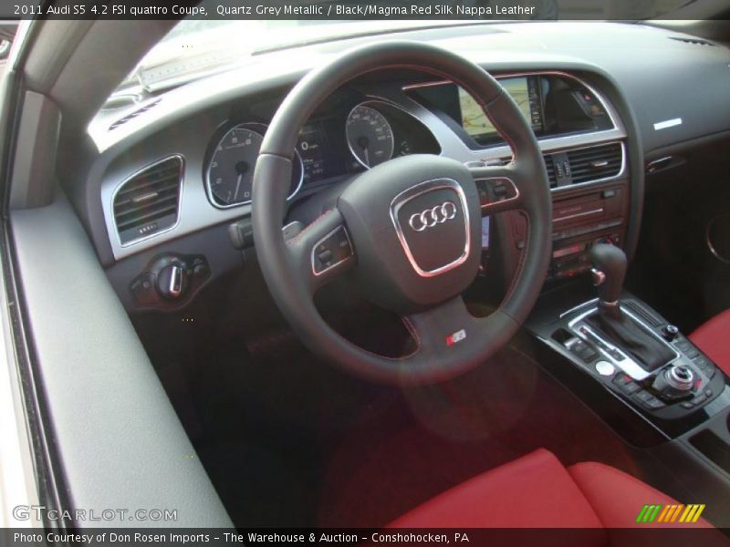 Quartz Grey Metallic / Black/Magma Red Silk Nappa Leather 2011 Audi S5 4.2 FSI quattro Coupe