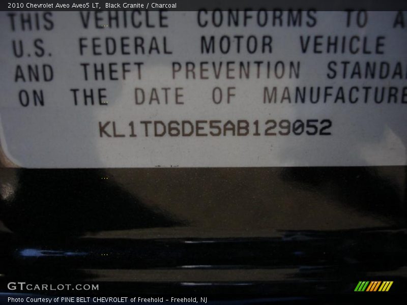 Black Granite / Charcoal 2010 Chevrolet Aveo Aveo5 LT