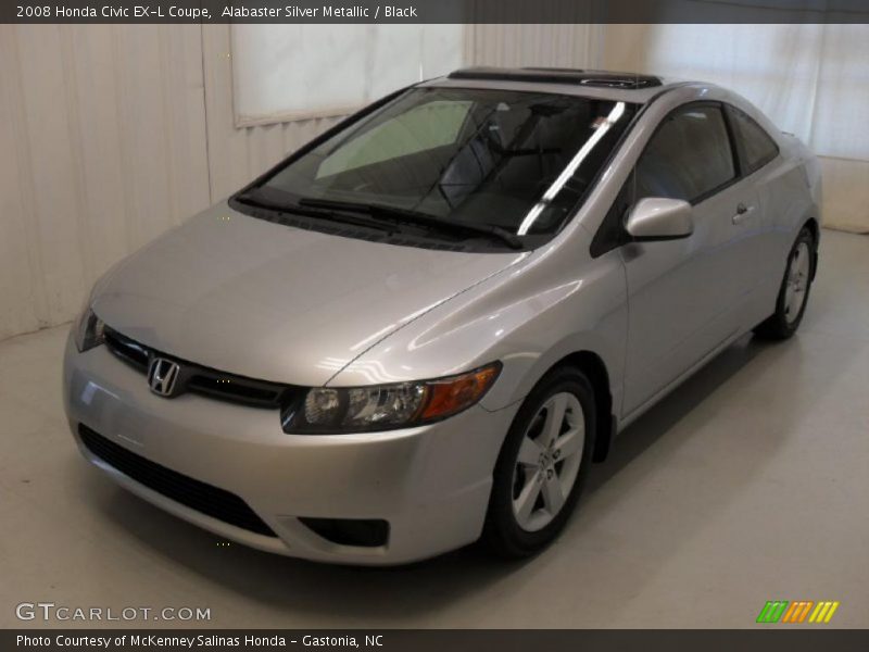 Alabaster Silver Metallic / Black 2008 Honda Civic EX-L Coupe