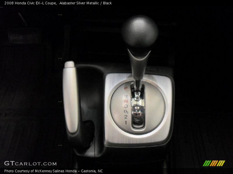Alabaster Silver Metallic / Black 2008 Honda Civic EX-L Coupe