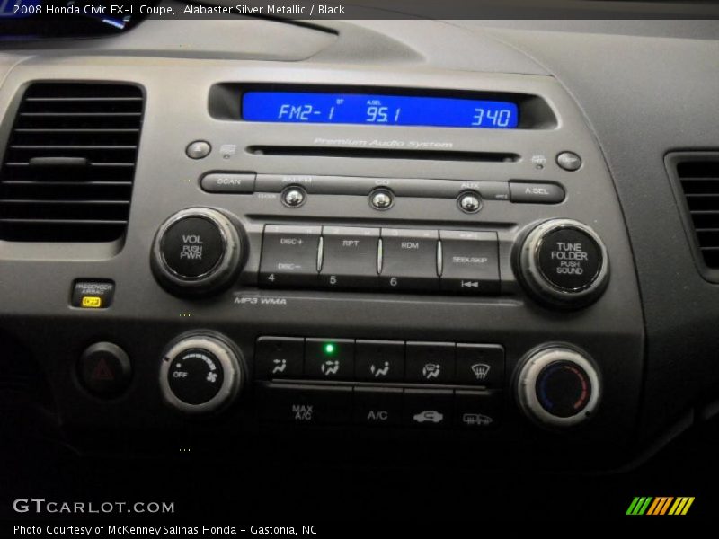 Alabaster Silver Metallic / Black 2008 Honda Civic EX-L Coupe