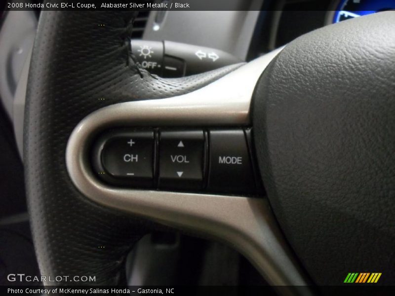 Alabaster Silver Metallic / Black 2008 Honda Civic EX-L Coupe