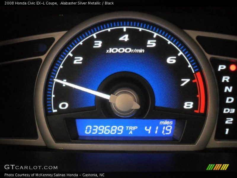 Alabaster Silver Metallic / Black 2008 Honda Civic EX-L Coupe