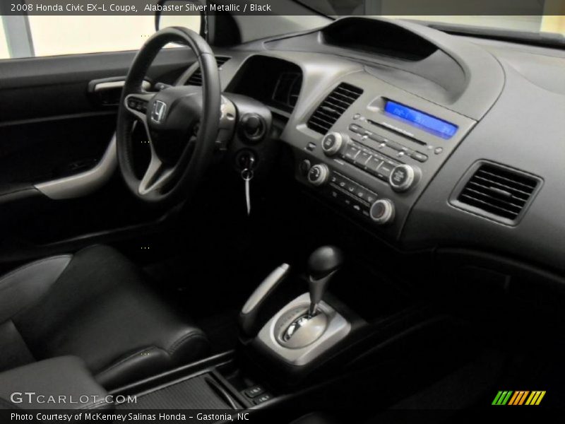 Alabaster Silver Metallic / Black 2008 Honda Civic EX-L Coupe