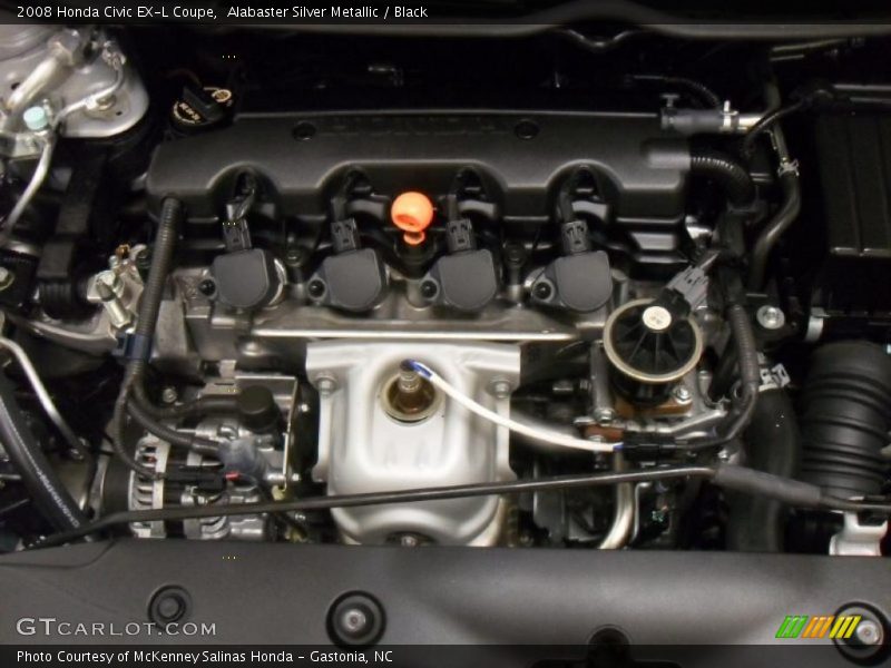 Alabaster Silver Metallic / Black 2008 Honda Civic EX-L Coupe