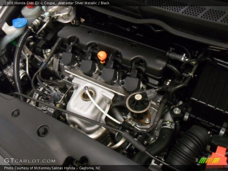 Alabaster Silver Metallic / Black 2008 Honda Civic EX-L Coupe