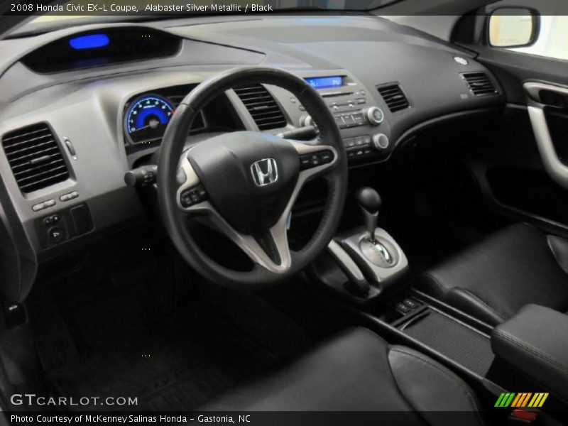 Alabaster Silver Metallic / Black 2008 Honda Civic EX-L Coupe