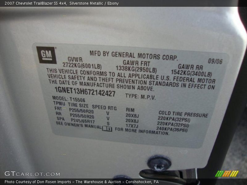 Silverstone Metallic / Ebony 2007 Chevrolet TrailBlazer SS 4x4