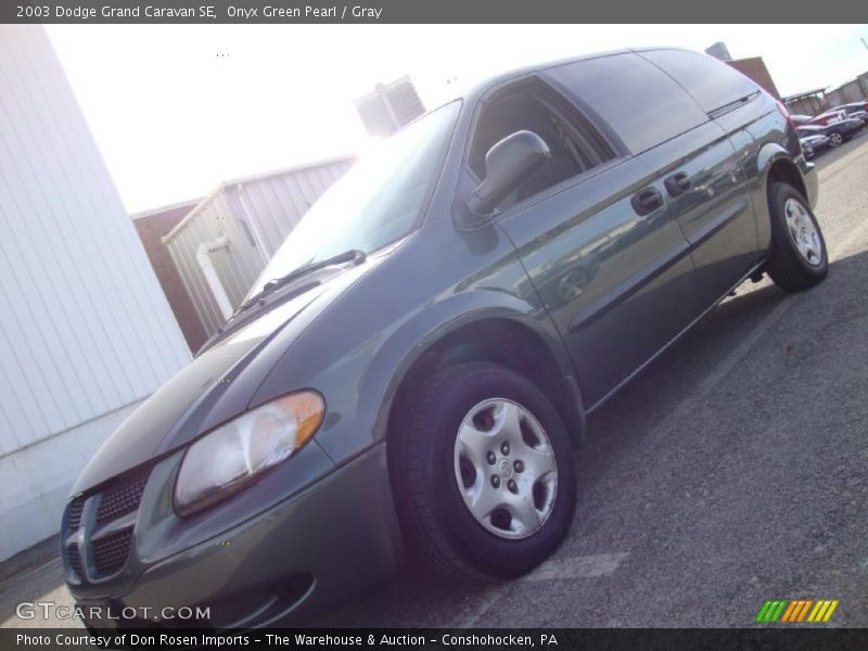 Onyx Green Pearl / Gray 2003 Dodge Grand Caravan SE