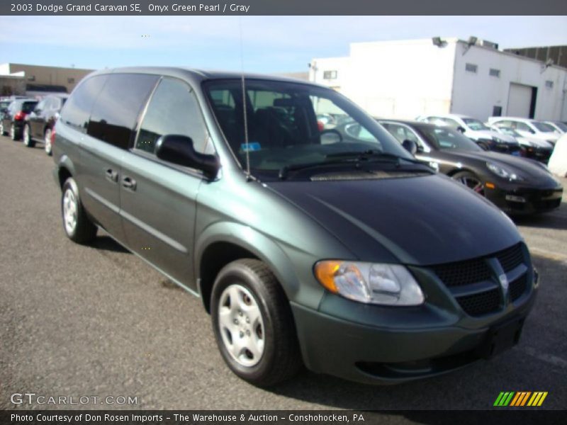 Onyx Green Pearl / Gray 2003 Dodge Grand Caravan SE