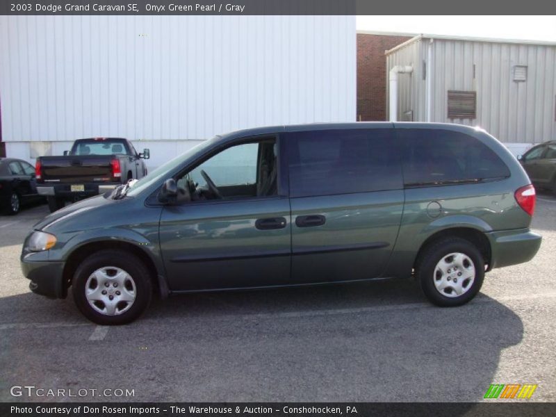 Onyx Green Pearl / Gray 2003 Dodge Grand Caravan SE