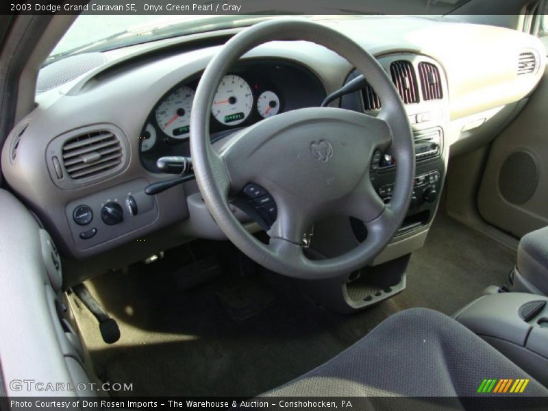 Onyx Green Pearl / Gray 2003 Dodge Grand Caravan SE