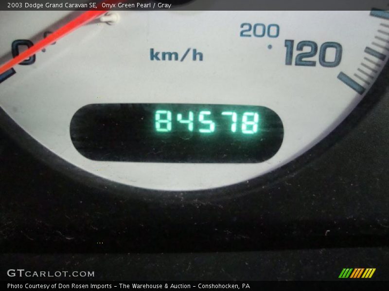 Onyx Green Pearl / Gray 2003 Dodge Grand Caravan SE