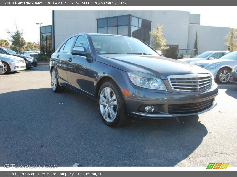 Steel Grey Metallic / Black 2008 Mercedes-Benz C 300 4Matic Luxury