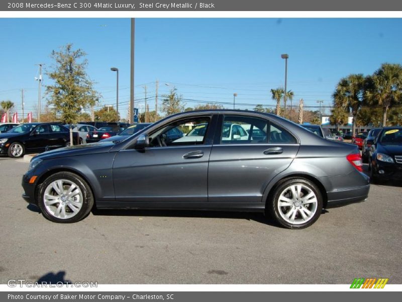 Steel Grey Metallic / Black 2008 Mercedes-Benz C 300 4Matic Luxury