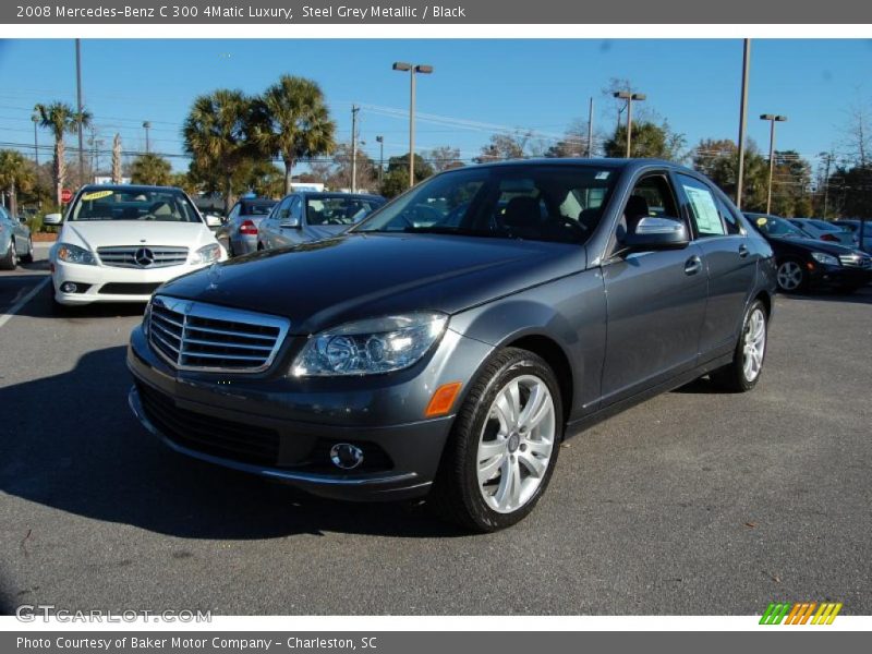 Steel Grey Metallic / Black 2008 Mercedes-Benz C 300 4Matic Luxury