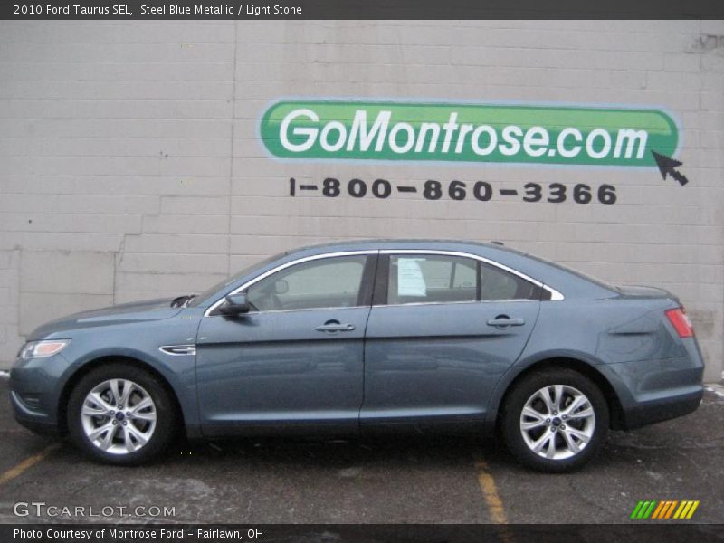 Steel Blue Metallic / Light Stone 2010 Ford Taurus SEL