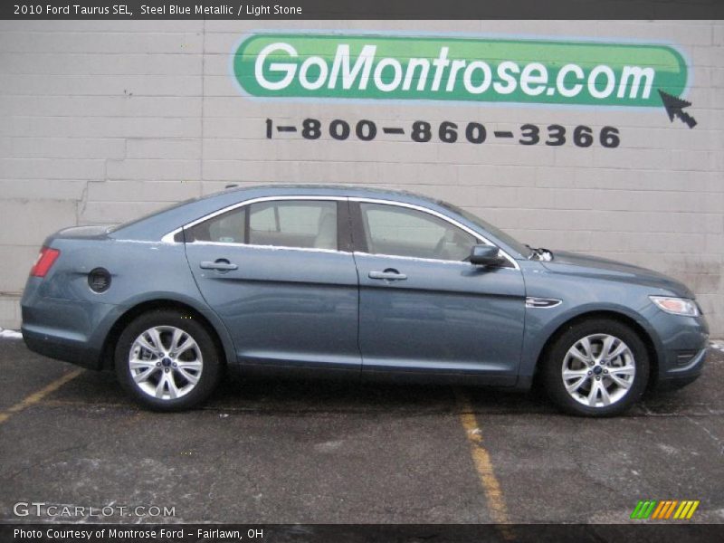 Steel Blue Metallic / Light Stone 2010 Ford Taurus SEL