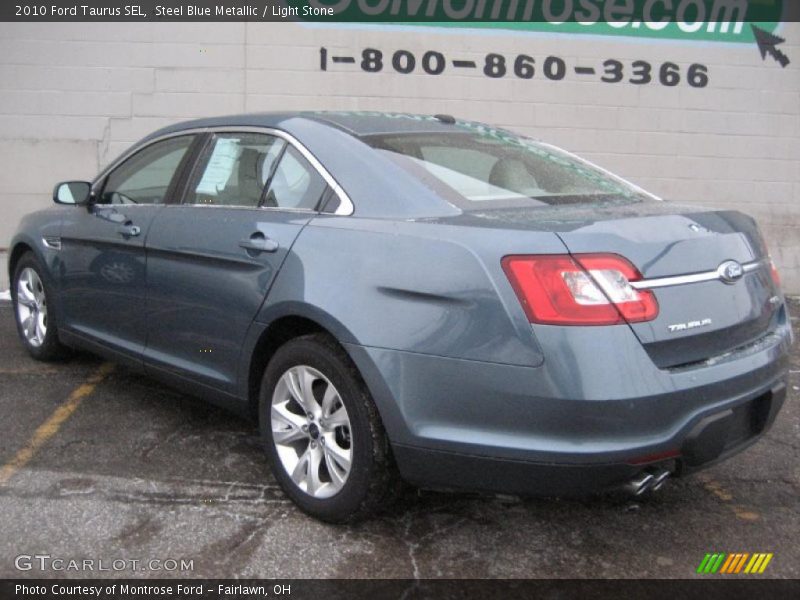 Steel Blue Metallic / Light Stone 2010 Ford Taurus SEL