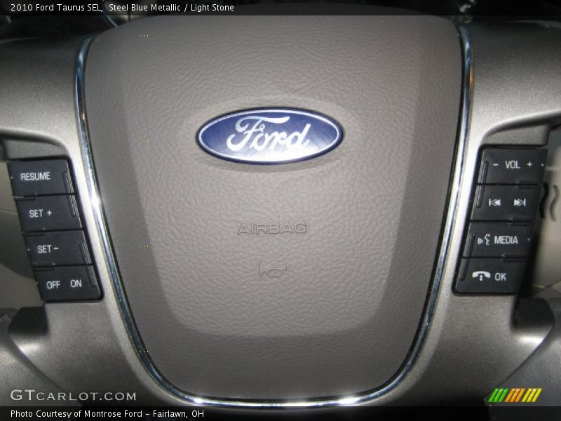 Steel Blue Metallic / Light Stone 2010 Ford Taurus SEL