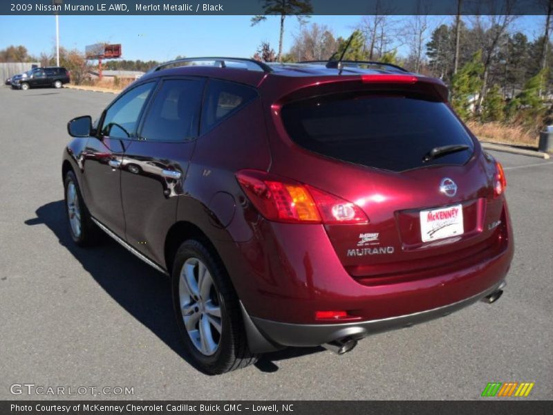 Merlot Metallic / Black 2009 Nissan Murano LE AWD