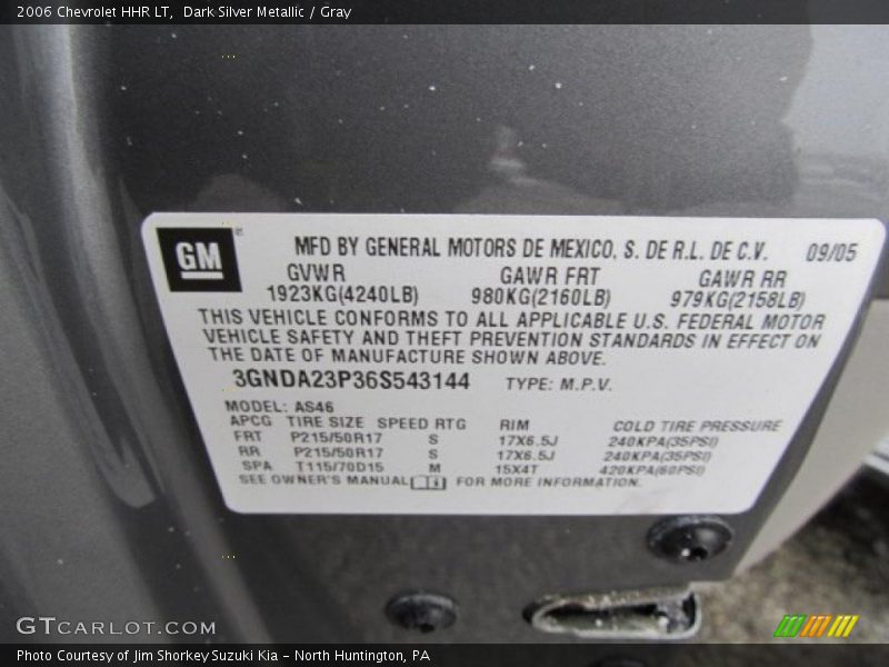 Dark Silver Metallic / Gray 2006 Chevrolet HHR LT