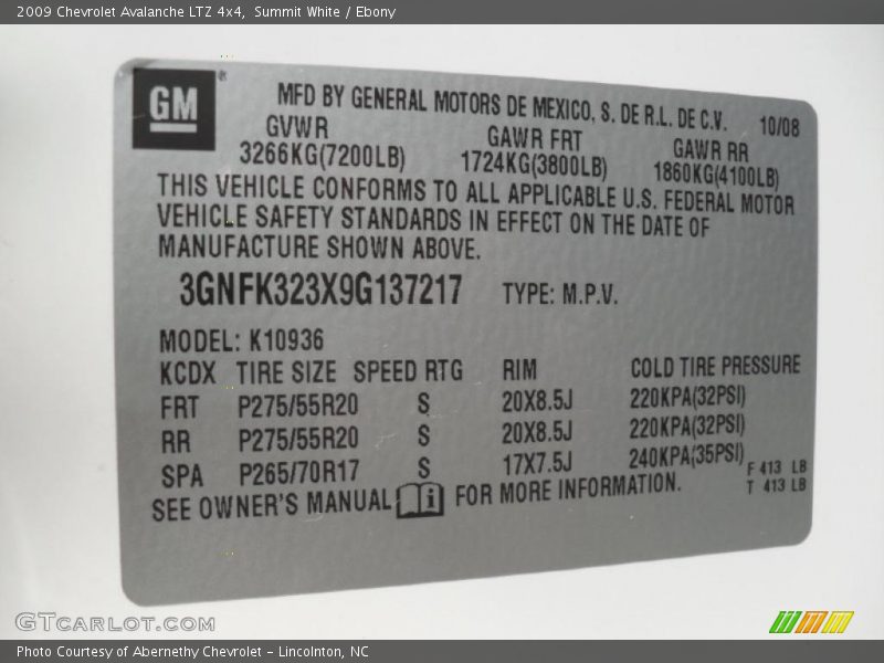 Summit White / Ebony 2009 Chevrolet Avalanche LTZ 4x4