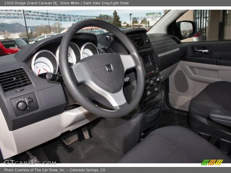 Stone White / Dark Slate Gray/Light Shale 2009 Dodge Grand Caravan SE