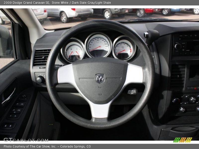 Stone White / Dark Slate Gray/Light Shale 2009 Dodge Grand Caravan SE