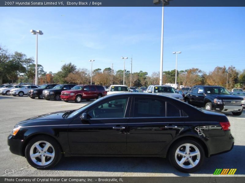 Ebony Black / Beige 2007 Hyundai Sonata Limited V6