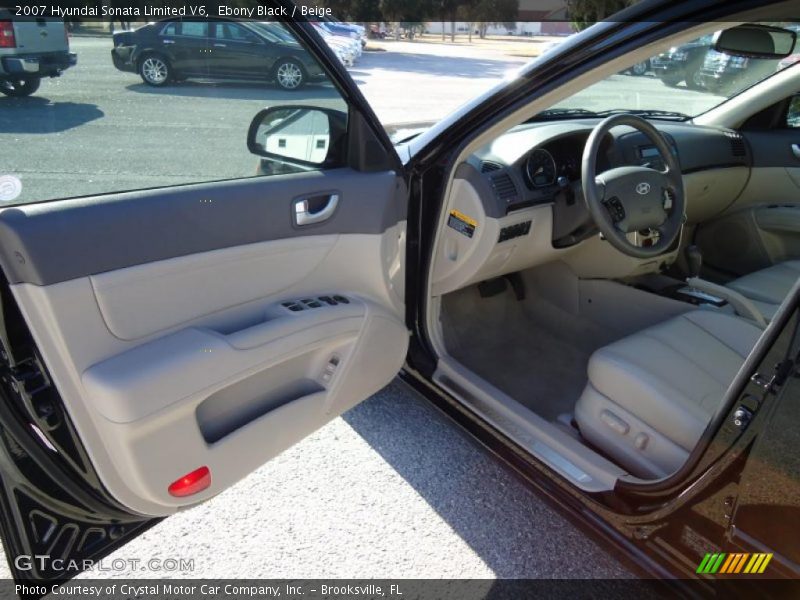 Ebony Black / Beige 2007 Hyundai Sonata Limited V6