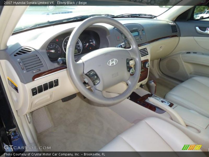 Ebony Black / Beige 2007 Hyundai Sonata Limited V6