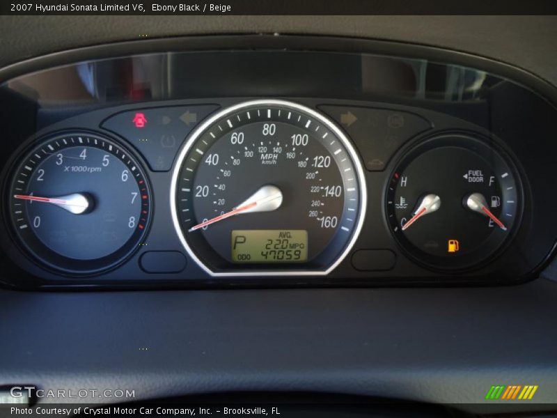 Ebony Black / Beige 2007 Hyundai Sonata Limited V6