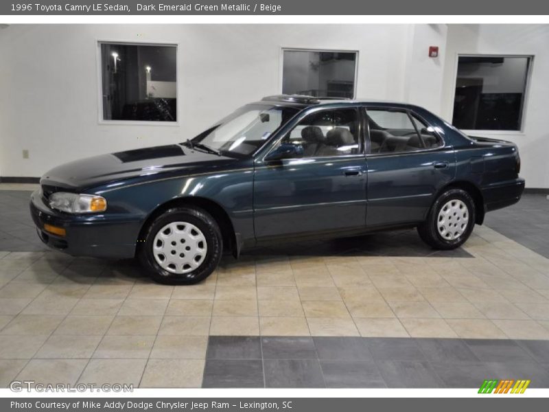 Dark Emerald Green Metallic / Beige 1996 Toyota Camry LE Sedan