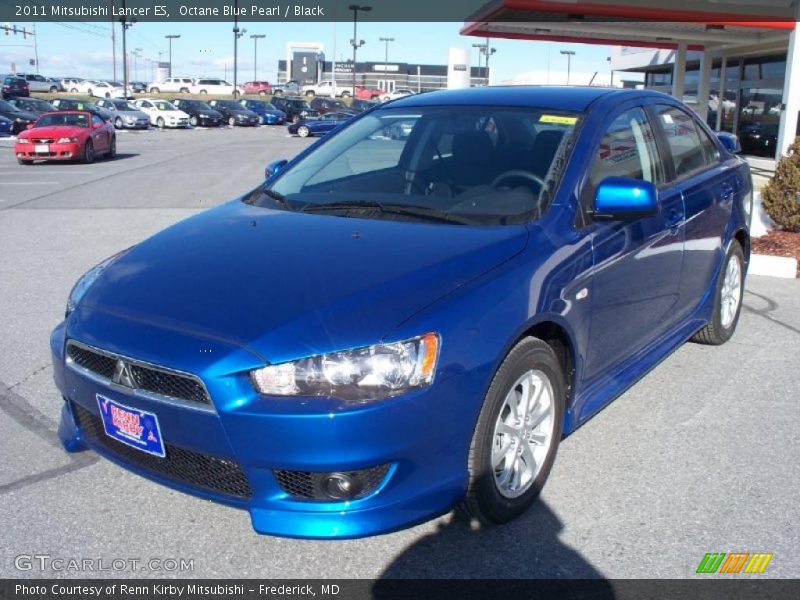 Octane Blue Pearl / Black 2011 Mitsubishi Lancer ES