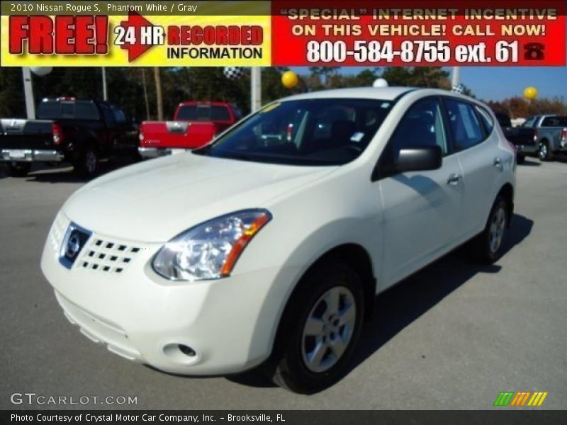 Phantom White / Gray 2010 Nissan Rogue S
