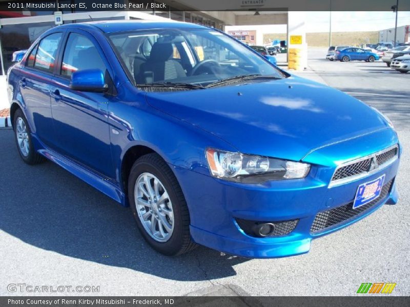 Octane Blue Pearl / Black 2011 Mitsubishi Lancer ES