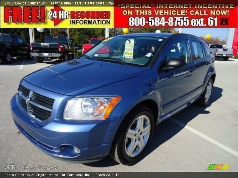 Marine Blue Pearl / Pastel Slate Gray 2007 Dodge Caliber SXT